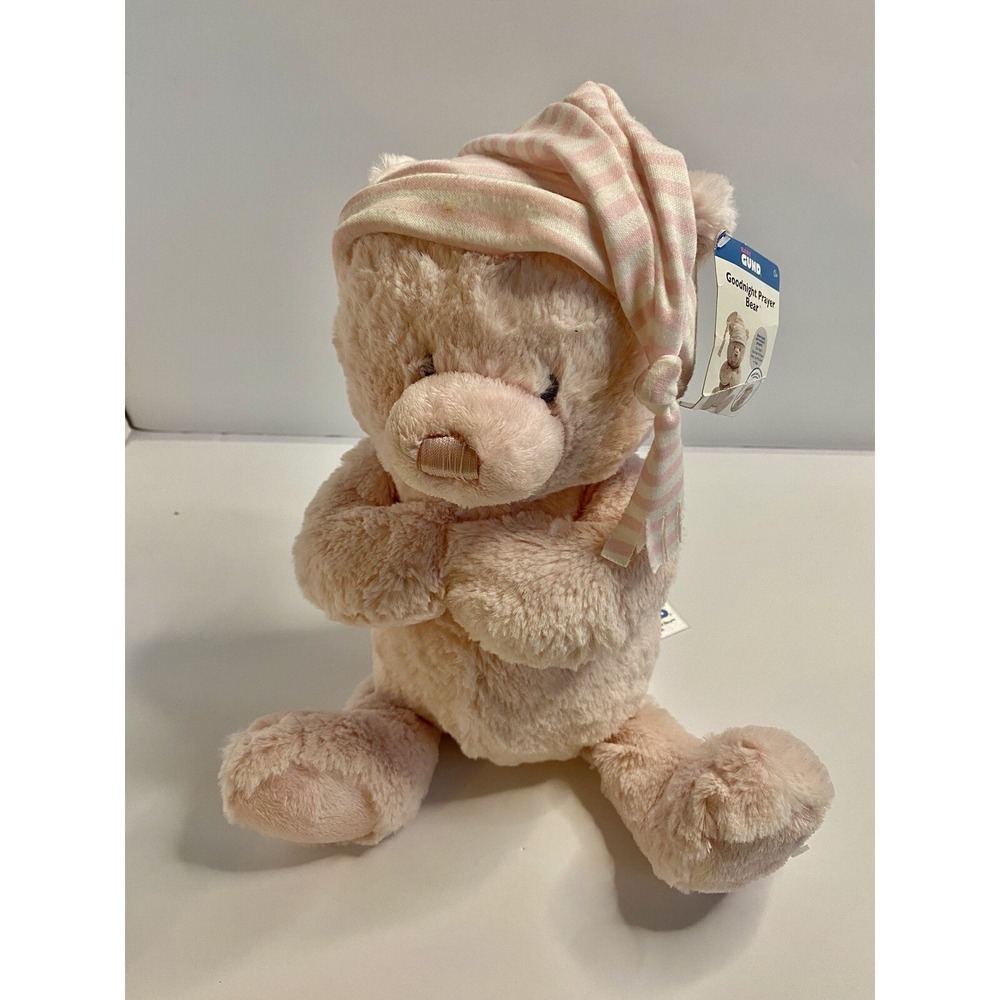Pink Baby Gund‎ Goodnight Prayer Bear Animated Plush Jesus Loves Me 6051156